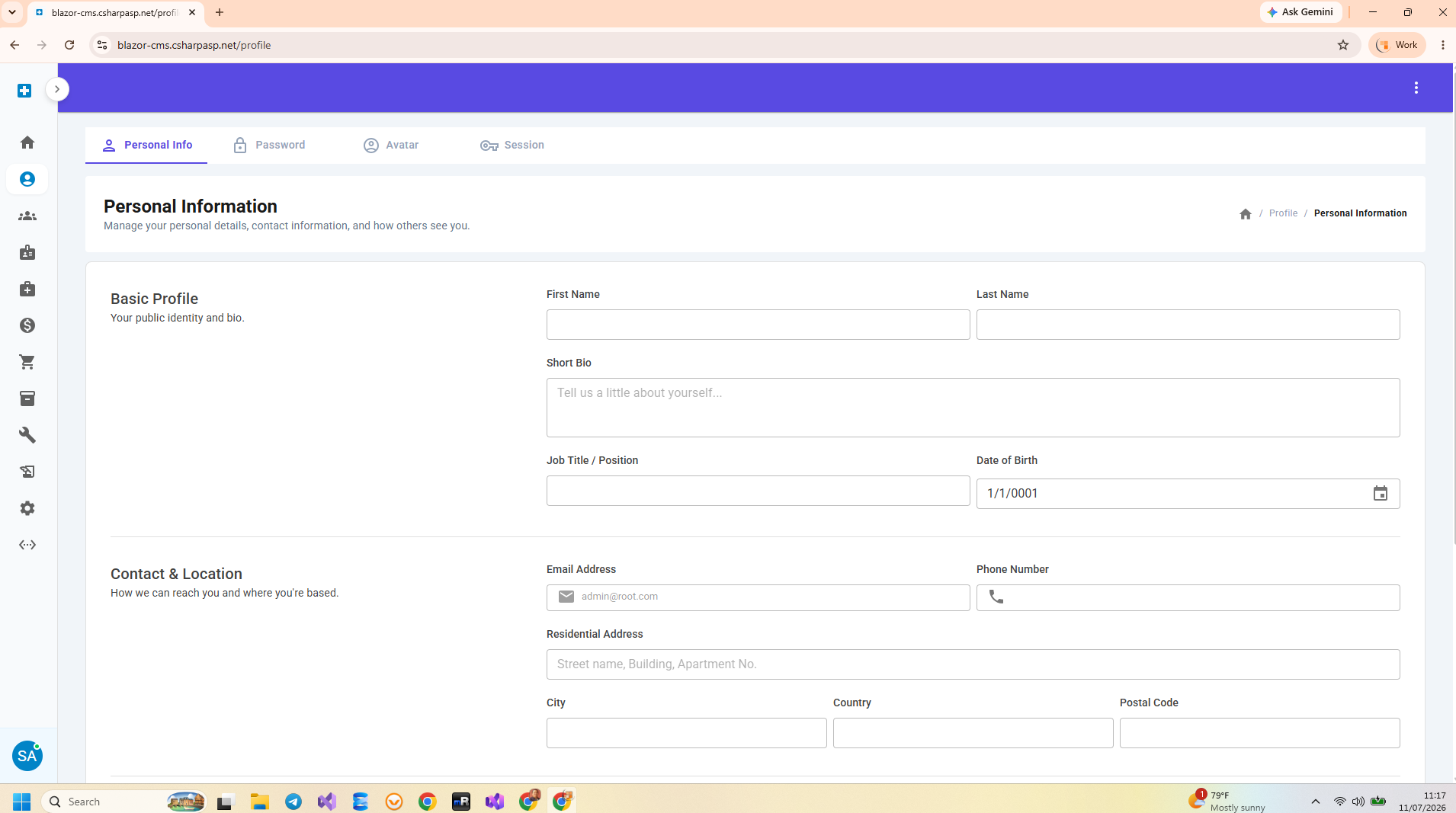 Blazor CMS Data Management