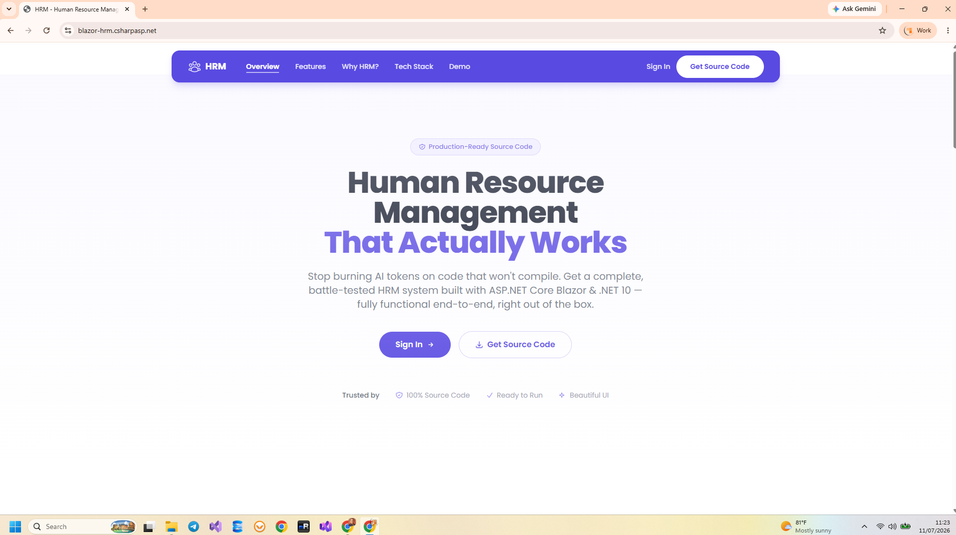 Blazor HRM Dashboard — Human Resource Management .NET 10 Blazor Server