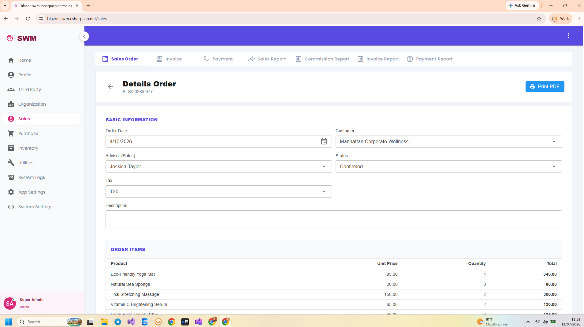 Blazor SWM Reporting & Analytics