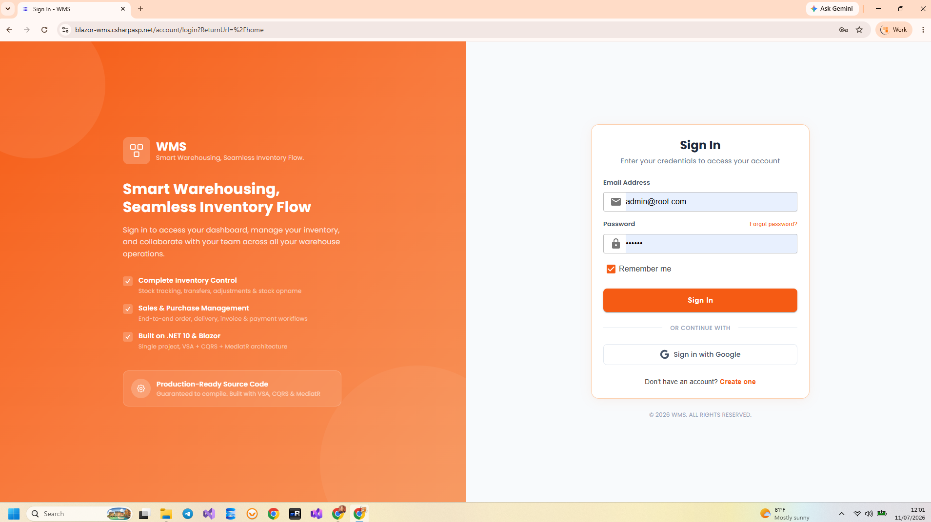 Blazor WMS Contact Management